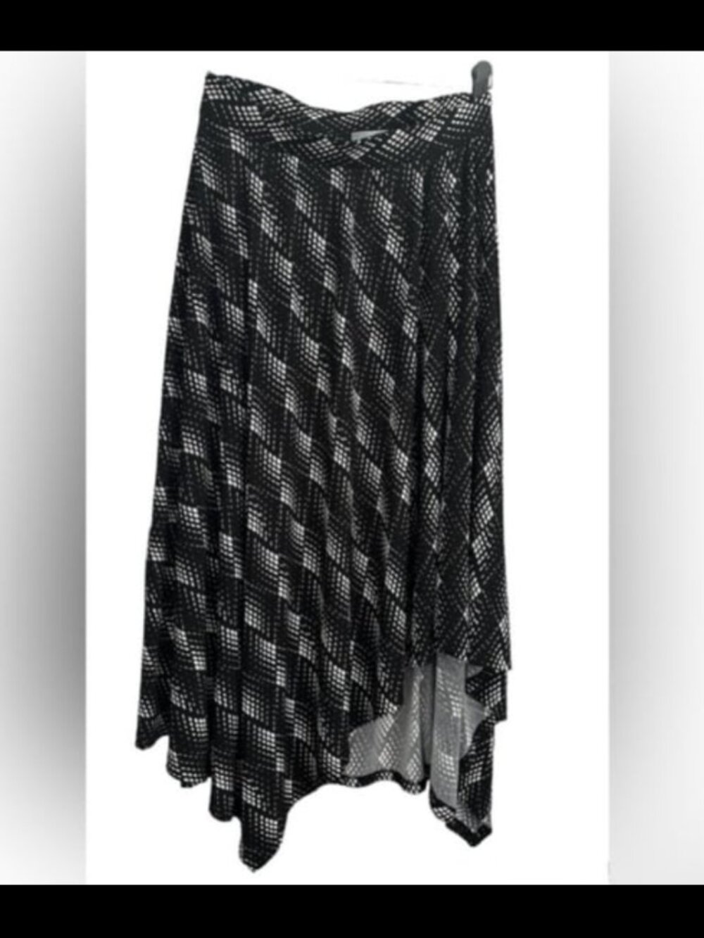 Catherines Asymmetric Pull On Skirt Size 2X Black White Stretch
